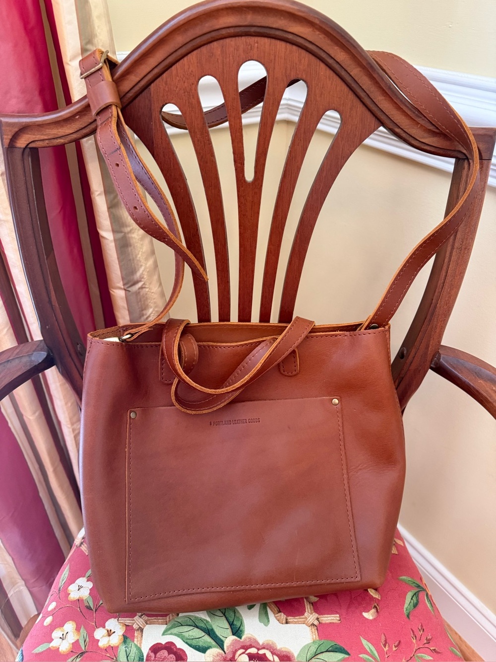 Portland Leather Chestnut Brown Leather Tote